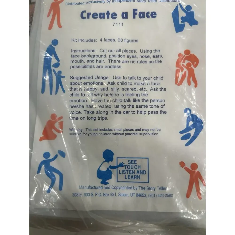 1994 Story Teller‎ Felt Funny Faces Clowns See Touch & Learn Kids Artwork Crafts